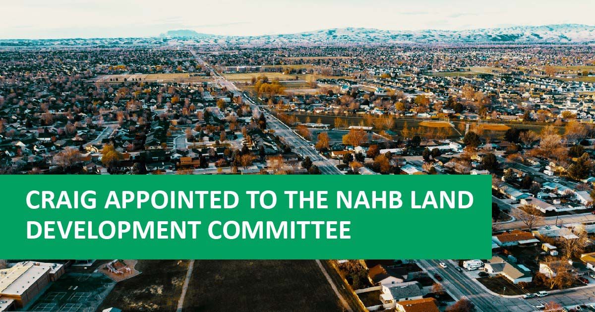 Craig appointed to the NAHB Land development committee